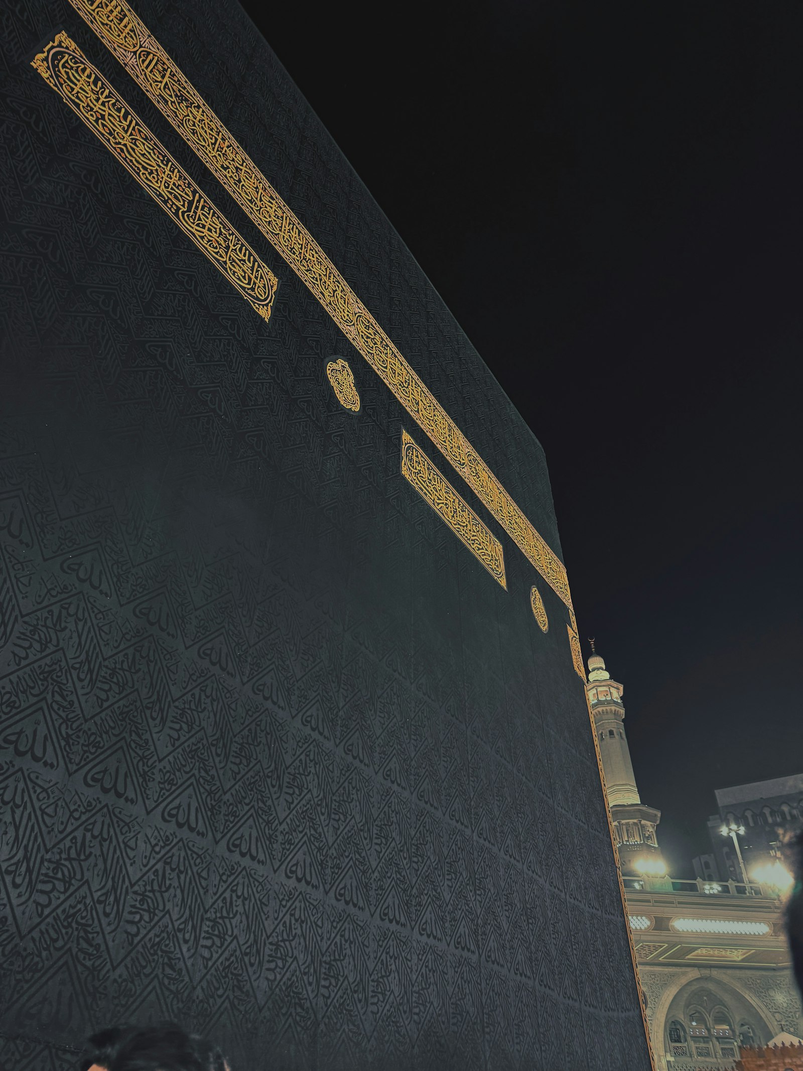 The Kaaba lit at night during the last ten nights of Ramadan